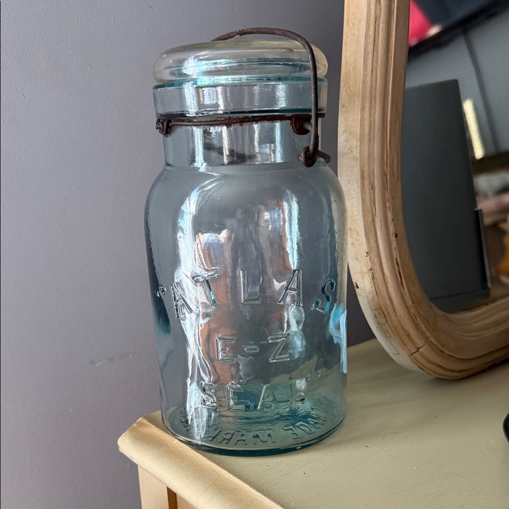 Atlas E-Z Seal Aqua Glass Jar